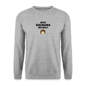 Beste Igelmama der Welt! - Unisex Pullover - Weißgrau meliert - Vorne - Alina (178cm) & Michal (187cm)