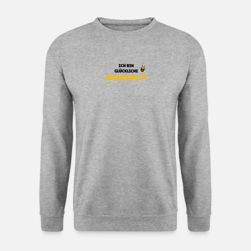 Ich bin glückliche Bienenmutti - Unisex Pullover - Weißgrau meliert