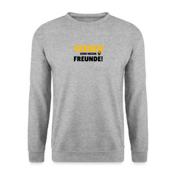 Bienen sind meine Freunde - Unisex Pullover - Weißgrau meliert - Vorne - Alina (178cm) & Michal (187cm)
