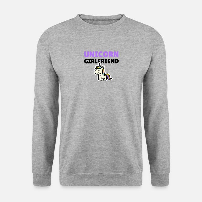 Unicorn Girlfriend - Unisex Pullover - Weißgrau meliert