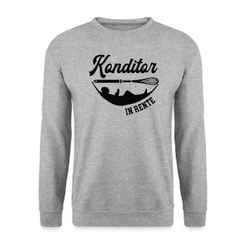 Konditor Rente Rentner Patissier Bäcker Konditorei - Unisex Pullover - Weißgrau meliert - Vorne - Alina (178cm) & Michal (187cm)