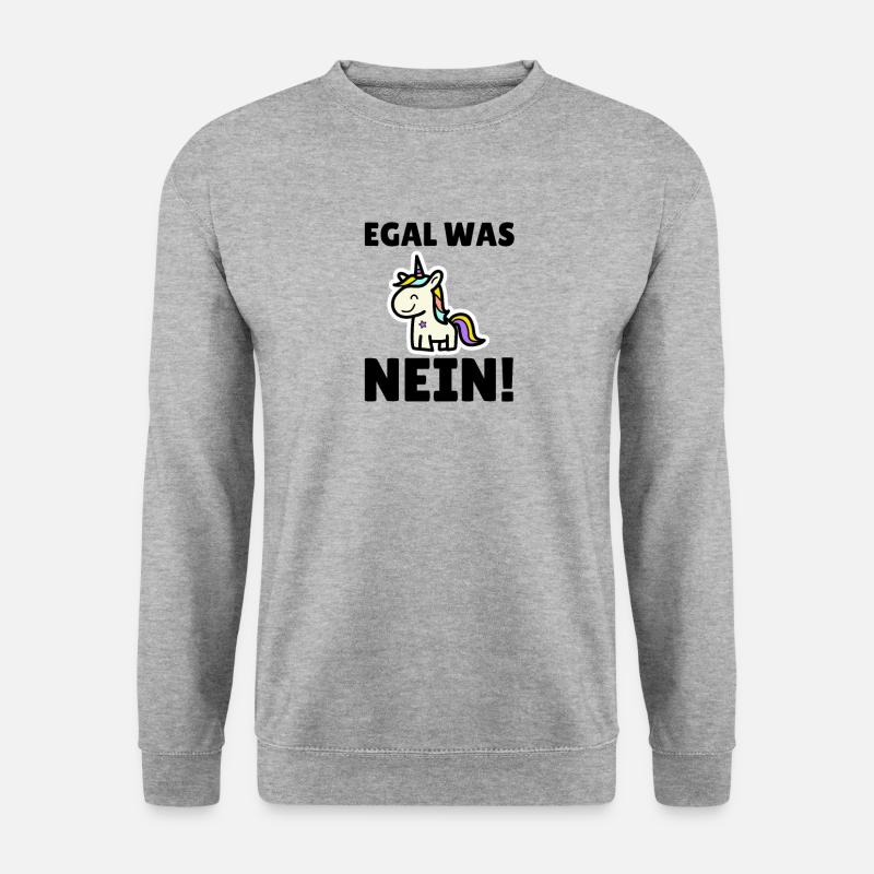 Egal was - NEIN! - Unisex Pullover - Weißgrau meliert