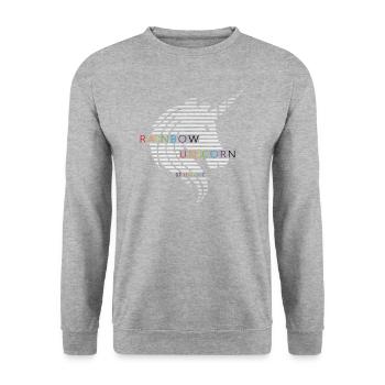 Unicorn - Grau - Unisex Pullover - Weißgrau meliert - Vorne - Alina (178cm) & Michal (187cm)