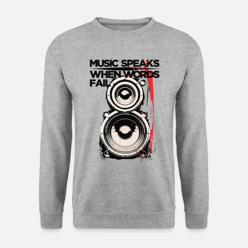 Musik spricht, wenn die Worte fehlen - Unisex Pullover - Weißgrau meliert