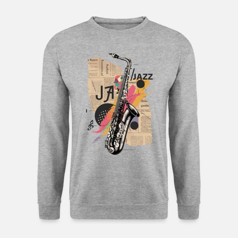 Jazz Musik - Unisex Pullover - Weißgrau meliert