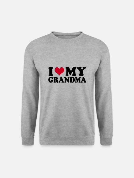 I Love My Grandma Oma - Unisex Pullover - Weißgrau meliert