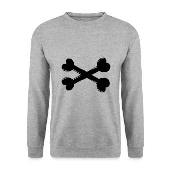 Bone Cross Dog Symbol - Unisex Sweatshirt - salt & pepper - Front - Alina (178cm) & Michal (187cm)