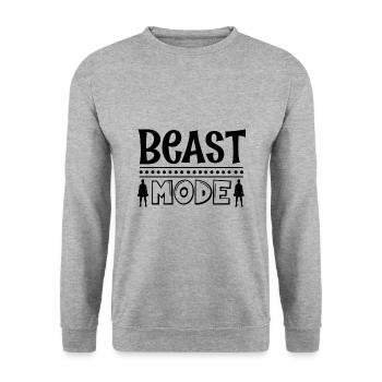 Beast Mode - Unisex Sweatshirt - salt & pepper - Front - Alina (178cm) & Michal (187cm)