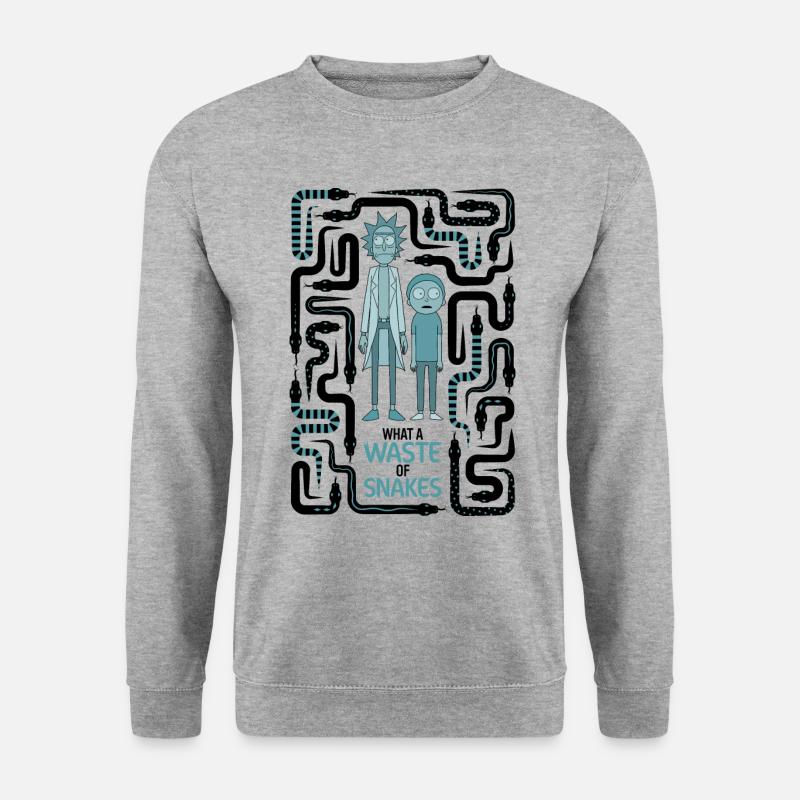 Rick & Morty Snake Labyrinth - Unisex Pullover - Weißgrau meliert