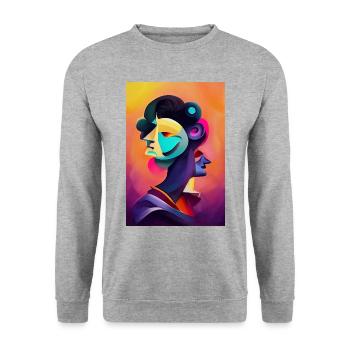 Masked ball in Venice - Unisex Sweatshirt - salt & pepper - Front - Alina (178cm) & Michal (187cm)