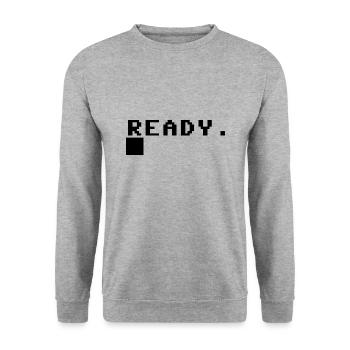 C64 ready - black - Unisex Sweatshirt - salt & pepper - Front - Alina (178cm) & Michal (187cm)