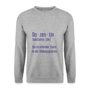 Dozentin Dozentinnen Schule Pädagogin Unterricht - Unisex Pullover - Weißgrau meliert - Vorne - Alina (178cm) & Michal (187cm)