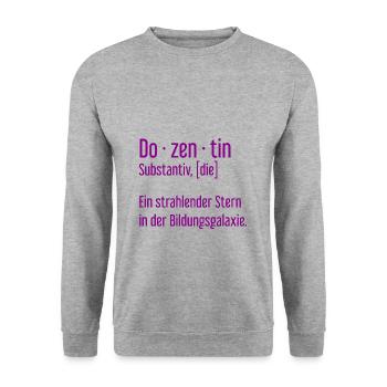 Dozentin Dozentinnen Schule Pädagogin Unterricht - Unisex Pullover - Weißgrau meliert - Vorne - Alina (178cm) & Michal (187cm)