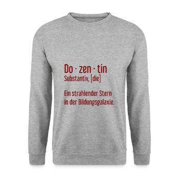 Dozentin Dozentinnen Schule Pädagogin Unterricht - Unisex Pullover - Weißgrau meliert - Vorne - Alina (178cm) & Michal (187cm)