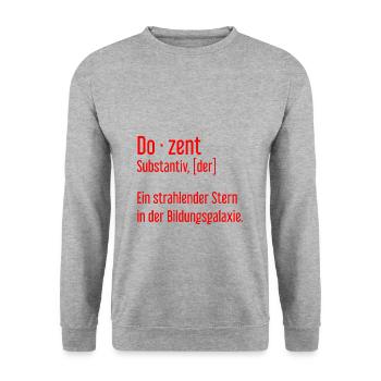 Dozent Dozenten Schule Pädagoge Unterricht - Unisex Pullover - Weißgrau meliert - Vorne - Alina (178cm) & Michal (187cm)