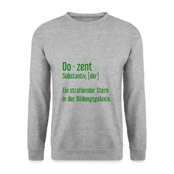 Dozent Dozenten Schule Pädagoge Unterricht - Unisex Pullover - Weißgrau meliert - Vorne - Alina (178cm) & Michal (187cm)