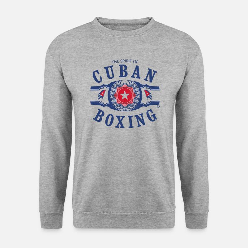 CUBAN BOXING SPIRIT USED LOOK - Unisex Pullover - Weißgrau meliert