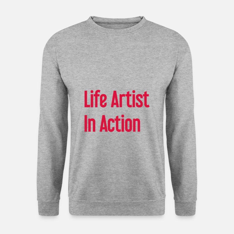 Lebenskünstler im Einsatz - Unisex Pullover - Weißgrau meliert