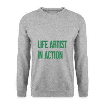 Artists of life in action - Unisex Sweatshirt - salt & pepper - Front - Alina (178cm) & Michal (187cm)