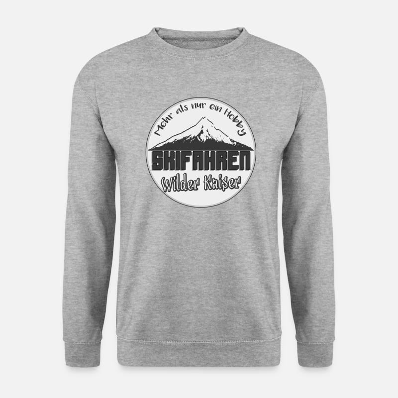 Wilder Kaiser - Skifahren - Unisex Pullover - Weißgrau meliert