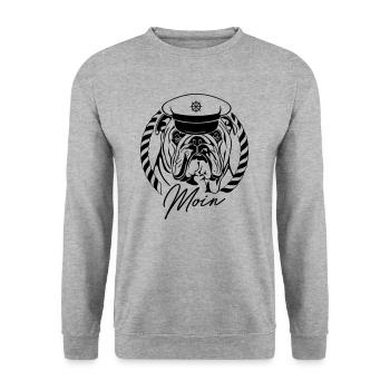 BULLDOG ANGLAIS Moin dog dog disant Wilsigns - Sweat-shirt Unisexe - gris chiné - Devant - Alina (178cm) & Michal (187cm)