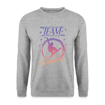 Snowboard - Unisex Pullover - Weißgrau meliert - Vorne - Alina (178cm) & Michal (187cm)