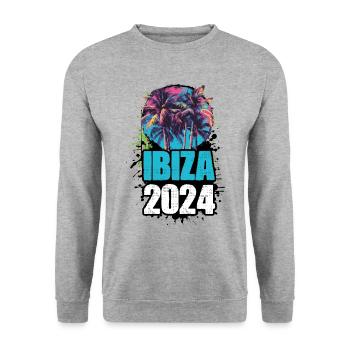 Ibiza 2024 Travel Tour Team - Unisex Sweatshirt - salt & pepper - Front - Alina (178cm) & Michal (187cm)