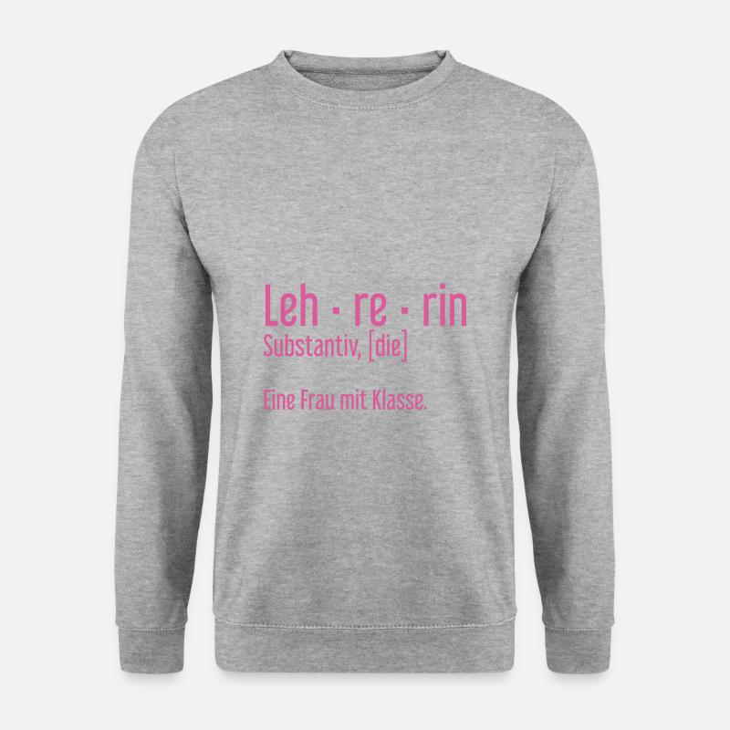 Lehrerin Lehrerinnen Schule Pädagogin Unterricht - Unisex Pullover - Weißgrau meliert