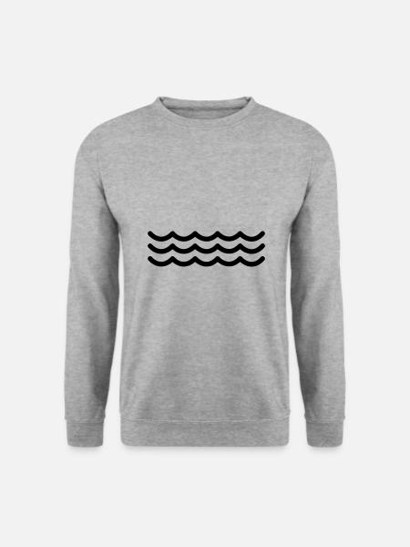 Wellen Symbol - Unisex Pullover - Weißgrau meliert