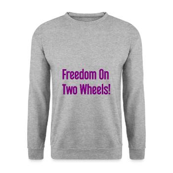 Freedom on Two Wheels - Cyclist Design - Unisex Sweatshirt - salt & pepper - Front - Alina (178cm) & Michal (187cm)