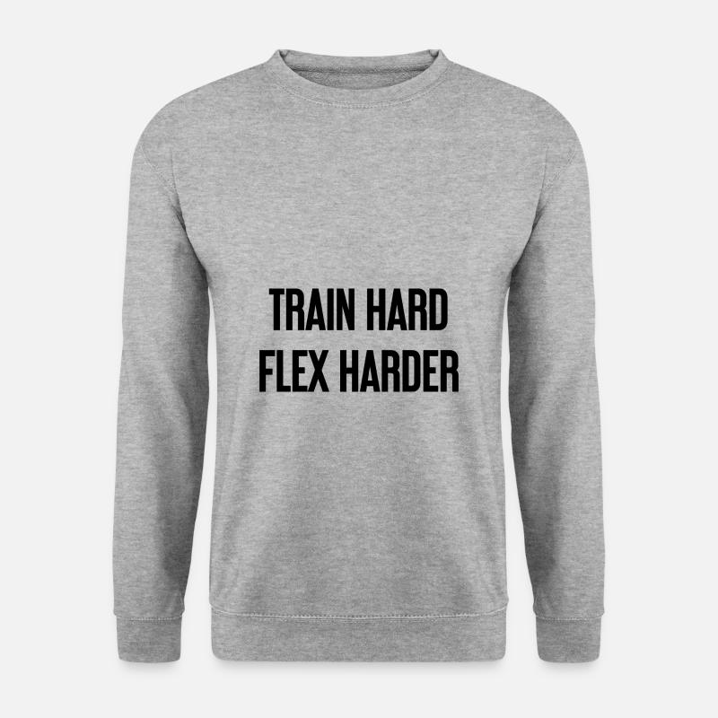 Train Hard Flex Harder - Unisex Pullover - Weißgrau meliert