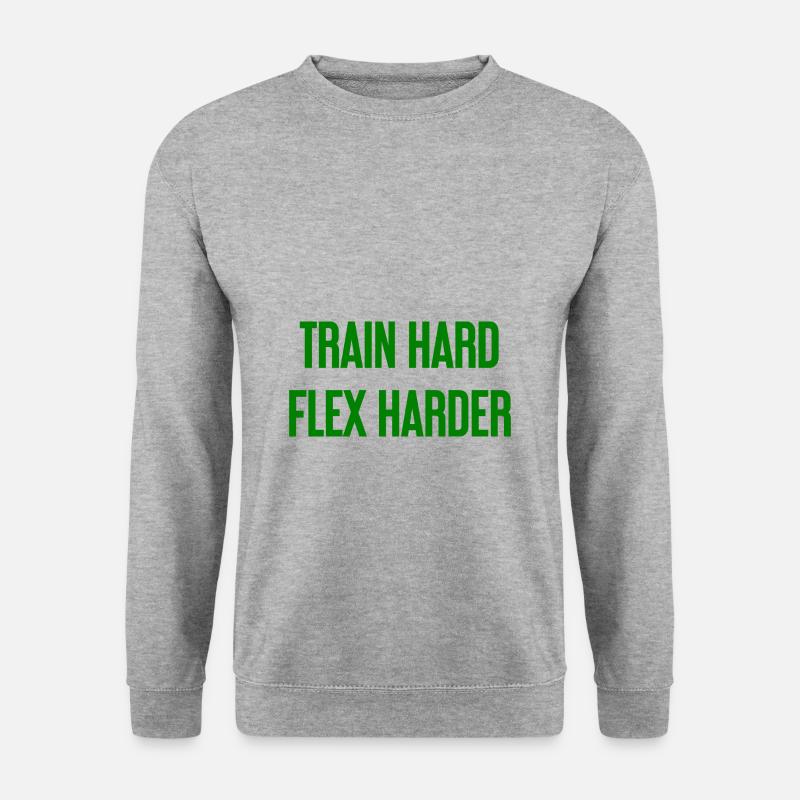 Train Hard Flex Harder - Unisex Pullover - Weißgrau meliert