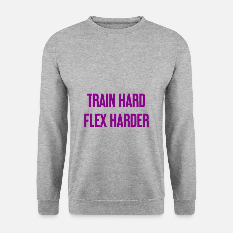 Train Hard Flex Harder - Unisex Pullover - Weißgrau meliert