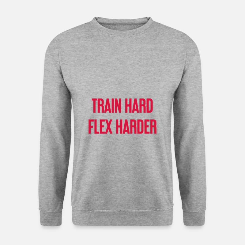 Train Hard Flex Harder - Unisex Pullover - Weißgrau meliert