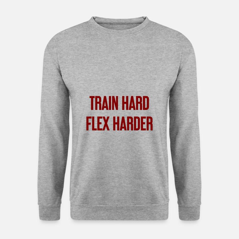Train Hard Flex Harder - Unisex Pullover - Weißgrau meliert