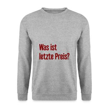 Quel est le dernier prix ? - Sweat-shirt Unisexe - gris chiné - Devant - Alina (178cm) & Michal (187cm)