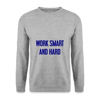 Work Smart and Hard – Success motto for doers - Unisex Sweatshirt - salt & pepper - Front - Alina (178cm) & Michal (187cm)