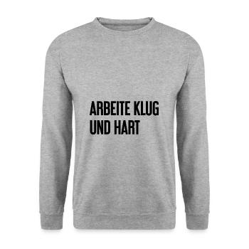 Work Smart And Hard – Success Motto For Doers - Unisex Sweatshirt - salt & pepper - Front - Alina (178cm) & Michal (187cm)