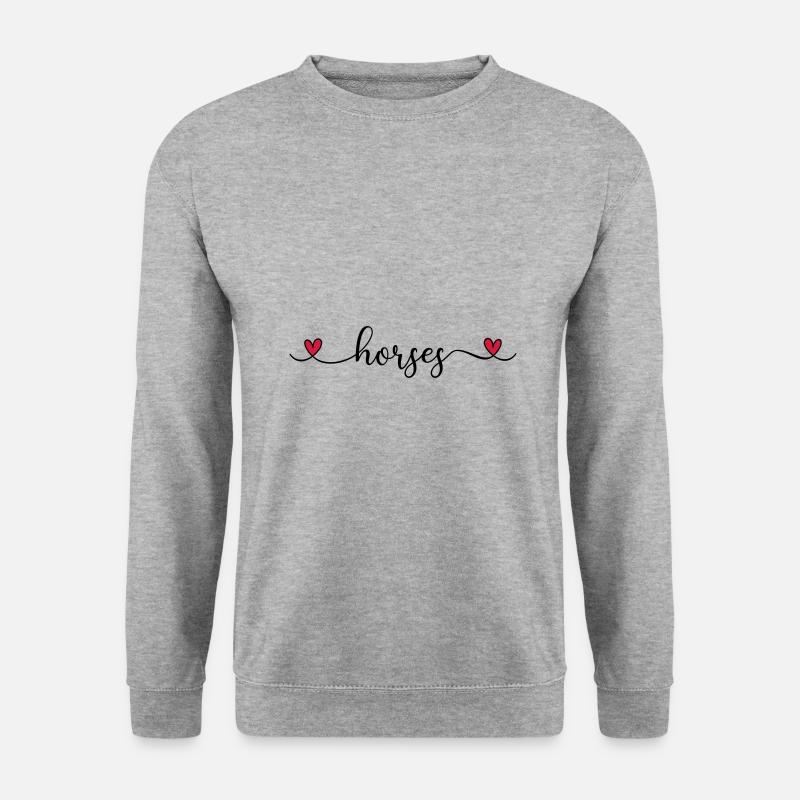 Ich liebe Pferde - Unisex Pullover - Weißgrau meliert