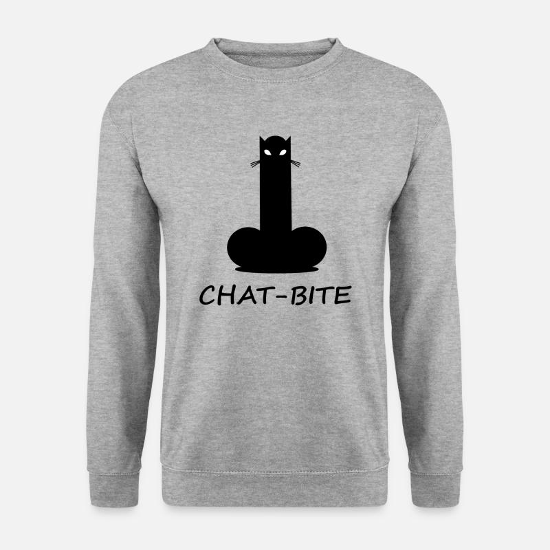 CHAT-BITE - Unisex Pullover - Weißgrau meliert