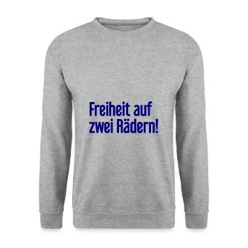Freedom on Two Wheels - Cyclist Design - Unisex Sweatshirt - salt & pepper - Front - Alina (178cm) & Michal (187cm)