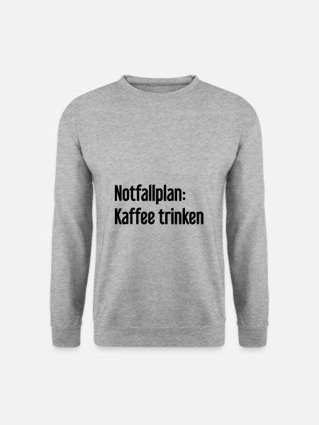 Kaffee-Notfallplan - Unisex Pullover - Weißgrau meliert