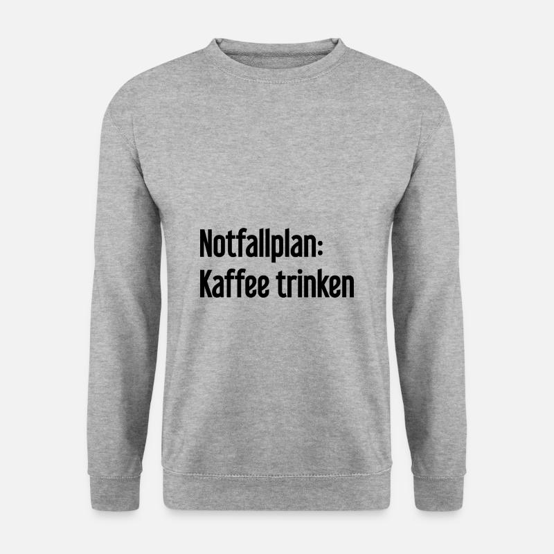 Kaffee-Notfallplan - Unisex Pullover - Weißgrau meliert