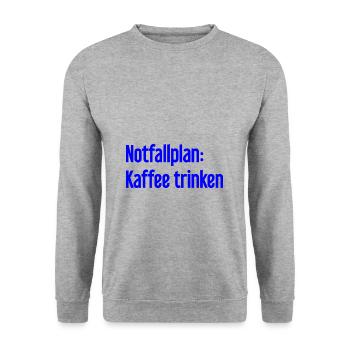 Coffee Contingency Plan - Unisex Sweatshirt - salt & pepper - Front - Alina (178cm) & Michal (187cm)