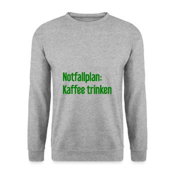 Coffee Contingency Plan - Unisex Sweatshirt - salt & pepper - Front - Alina (178cm) & Michal (187cm)