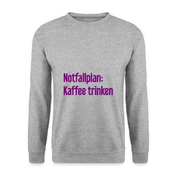 Coffee Contingency Plan - Unisex Sweatshirt - salt & pepper - Front - Alina (178cm) & Michal (187cm)