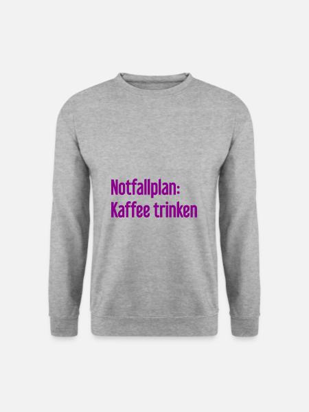 Kaffee-Notfallplan - Unisex Pullover - Weißgrau meliert