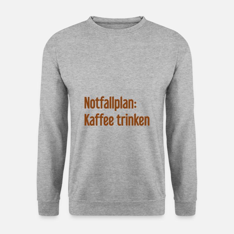 Kaffee-Notfallplan - Unisex Pullover - Weißgrau meliert
