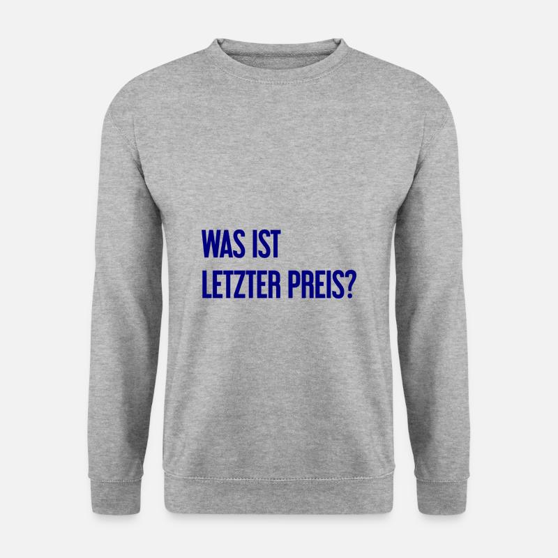 Was ist letzter Preis? - Unisex Pullover - Weißgrau meliert