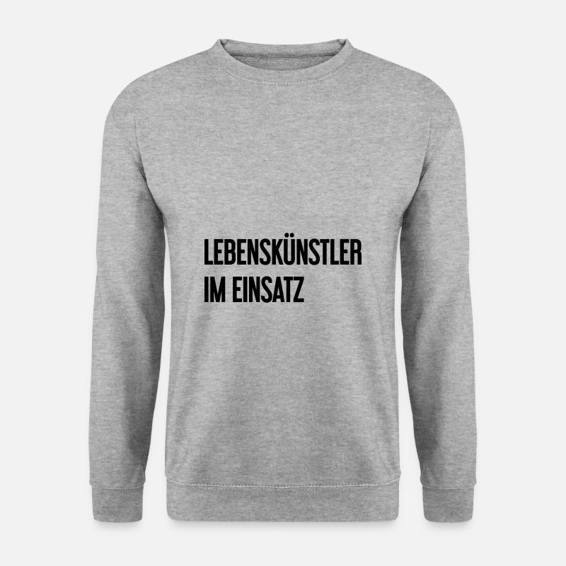 Lebenskünstler im Einsatz - Unisex Pullover - Weißgrau meliert